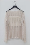 SWAYING/KNIT beaded decorative hollow top SW23SS1T61 off-white PS85